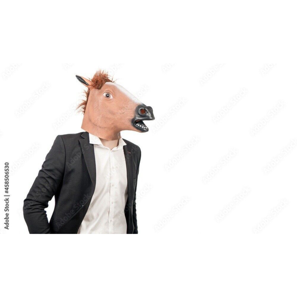 HORSE Mask FULL SIZE Life-Like Realistic Costume Adult HEAD Latex Brown Furry - Picture 2 of 5